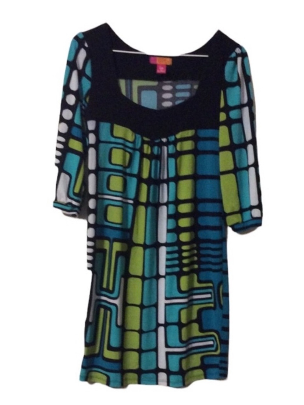 CATCH MY I Colorful Vintage RETRO Geometric Pattern Tunic Dress Size MEDIUM